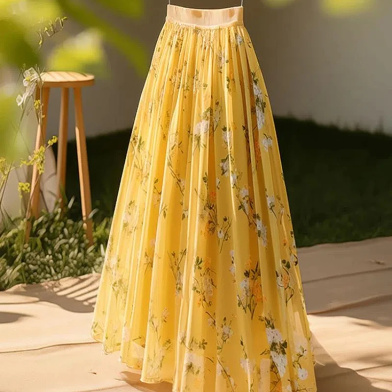 French Chic Unique Draping Temperament Yellow Printed Skirt for Women in Summer New Hot and High-end Style
French Chic Unique Draping Temperament Yellow Printed Skirt for Women in Summer New Hot and High-end Style