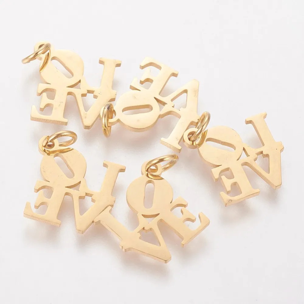 10Pcs Word Love Pendants 304 Stainless Steel Letter Hanging Charm for Valentine's Day DIY Jewelry Necklace Findings 16x16x1mm
10Pcs Word Love Pendants 304 Stainless Steel Letter Hanging Charm for Valentine's Day DIY Jewelry Necklace Findings 16x16x1mm