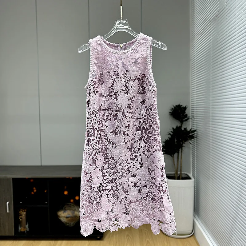 Spring 2025 new round neck sleeveless heavy industry lace embroidered cutout chanel-style vest dress y2k dress
Spring 2025 new round neck sleeveless heavy industry lace embroidered cutout chanel-style vest dress y2k dress