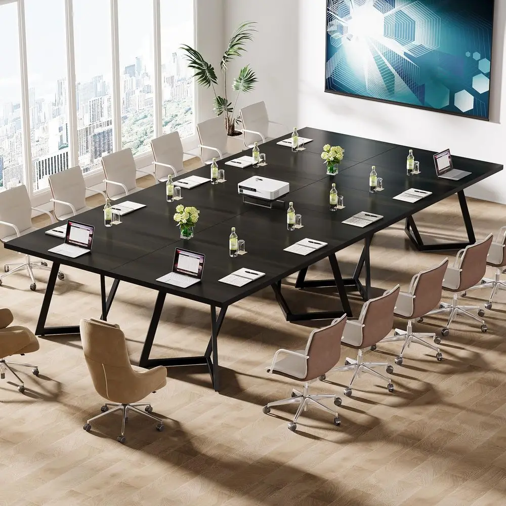 70.86 Conference Table Set of 4, Modern Meeting Table with Metal Frame, Rectangular Seminar Table Boardroom Desk for Office Mee
70.86 Conference Table Set of 4, Modern Meeting Table with Metal Frame, Rectangular Seminar Table Boardroom Desk for Office Mee