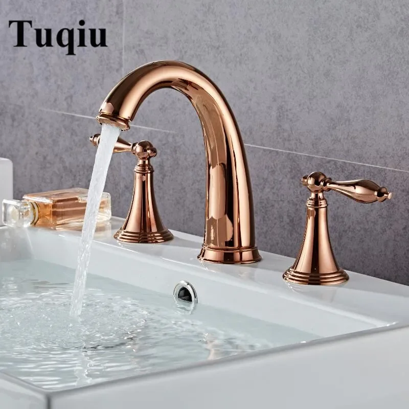 Bathroom basin brass faucet Rose Gold widespread faucet Gold Tap luxury Basin Mixer Hot And Cold shower room sink Faucet
Bathroom basin brass faucet Rose Gold widespread faucet Gold Tap luxury Basin Mixer Hot And Cold shower room sink Faucet