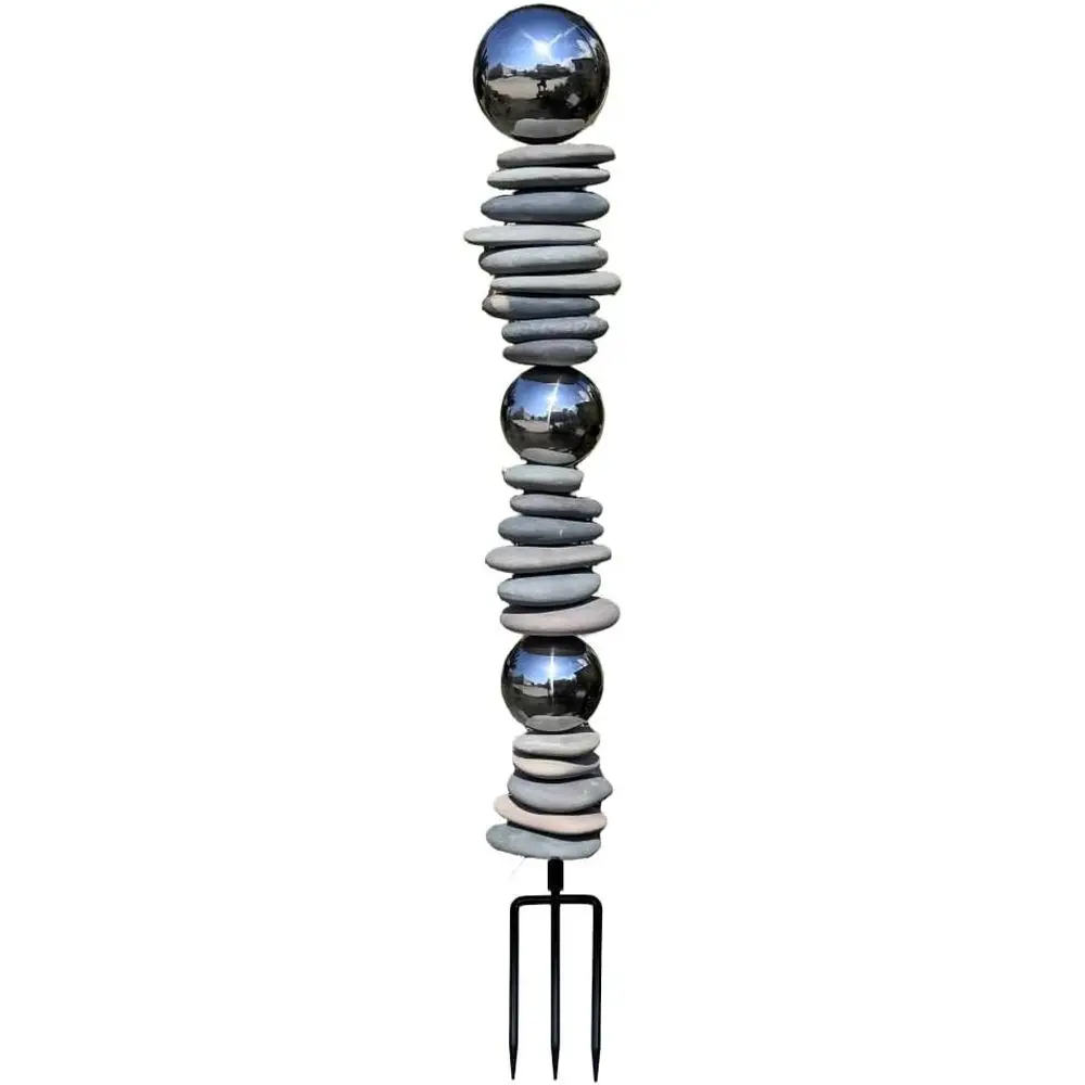 Zen Garden Ourdoor Decor - 32" Rock & StainlSteel Sphere Scuture Stake, ern Yard Art or Landse, Patio, or way
Zen Garden Ourdoor Decor - 32" Rock & StainlSteel Sphere Scuture Stake, ern Yard Art or Landse, Patio, or way