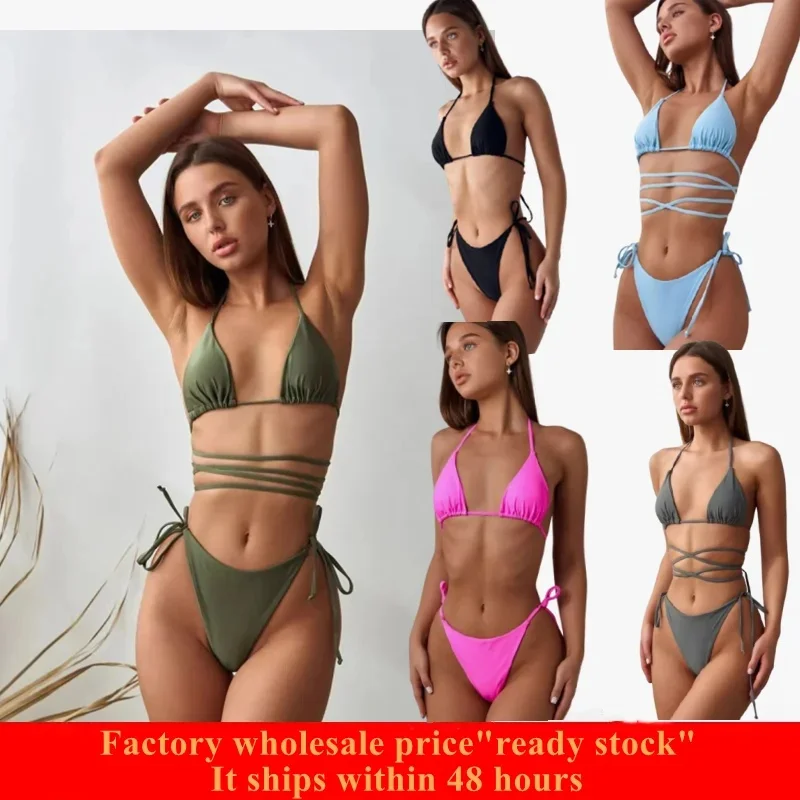 Ins Bloggers New Size Chest Gathered lace-up Slim three-point Thong Hot Spring Split Swimsuit Female Bikini
Ins Bloggers New Size Chest Gathered lace-up Slim three-point Thong Hot Spring Split Swimsuit Female Bikini
