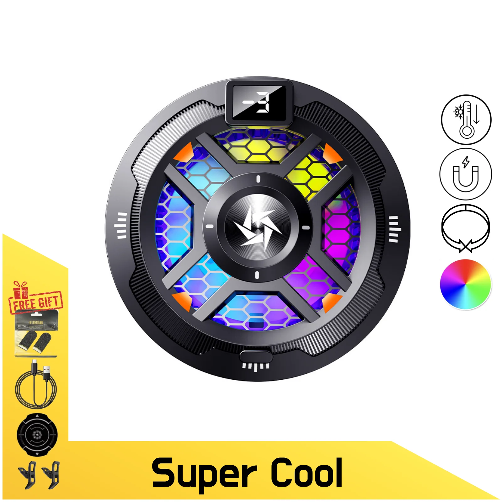 Compact and Silent Gamer Phone Cooler, Semiconductor Cooling Fan with Light Effect, Compatible with iOS & Android
Compact and Silent Gamer Phone Cooler, Semiconductor Cooling Fan with Light Effect, Compatible with iOS & Android