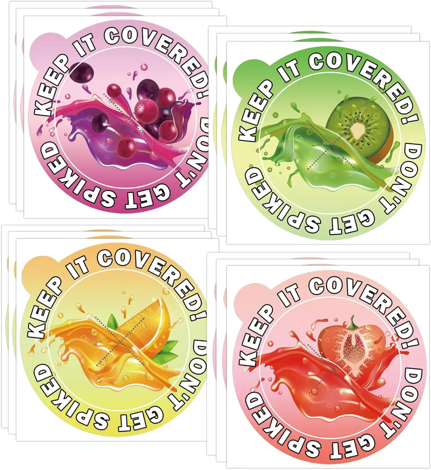 60 Pack Alcohol Protection Drink Cup Cover Protector Stickers - 4 Inch Summer Fruit Beverage Disposable Drink Lid Stickers
60 Pack Alcohol Protection Drink Cup Cover Protector Stickers - 4 Inch Summer Fruit Beverage Disposable Drink Lid Stickers
