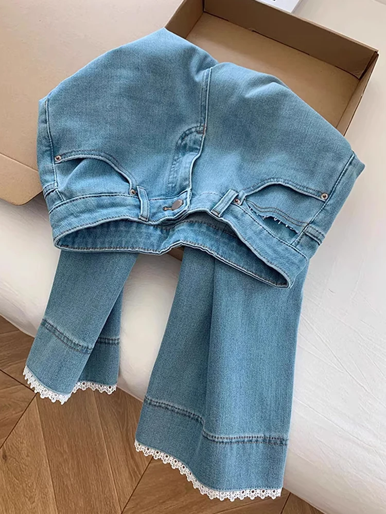 Fashion Lace Splicing Jeans Summer Thin High Waist Slimming Denim Trousers Loose Versatile Ankle-length Pants Oversized S-3XL
Fashion Lace Splicing Jeans Summer Thin High Waist Slimming Denim Trousers Loose Versatile Ankle-length Pants Oversized S-3XL