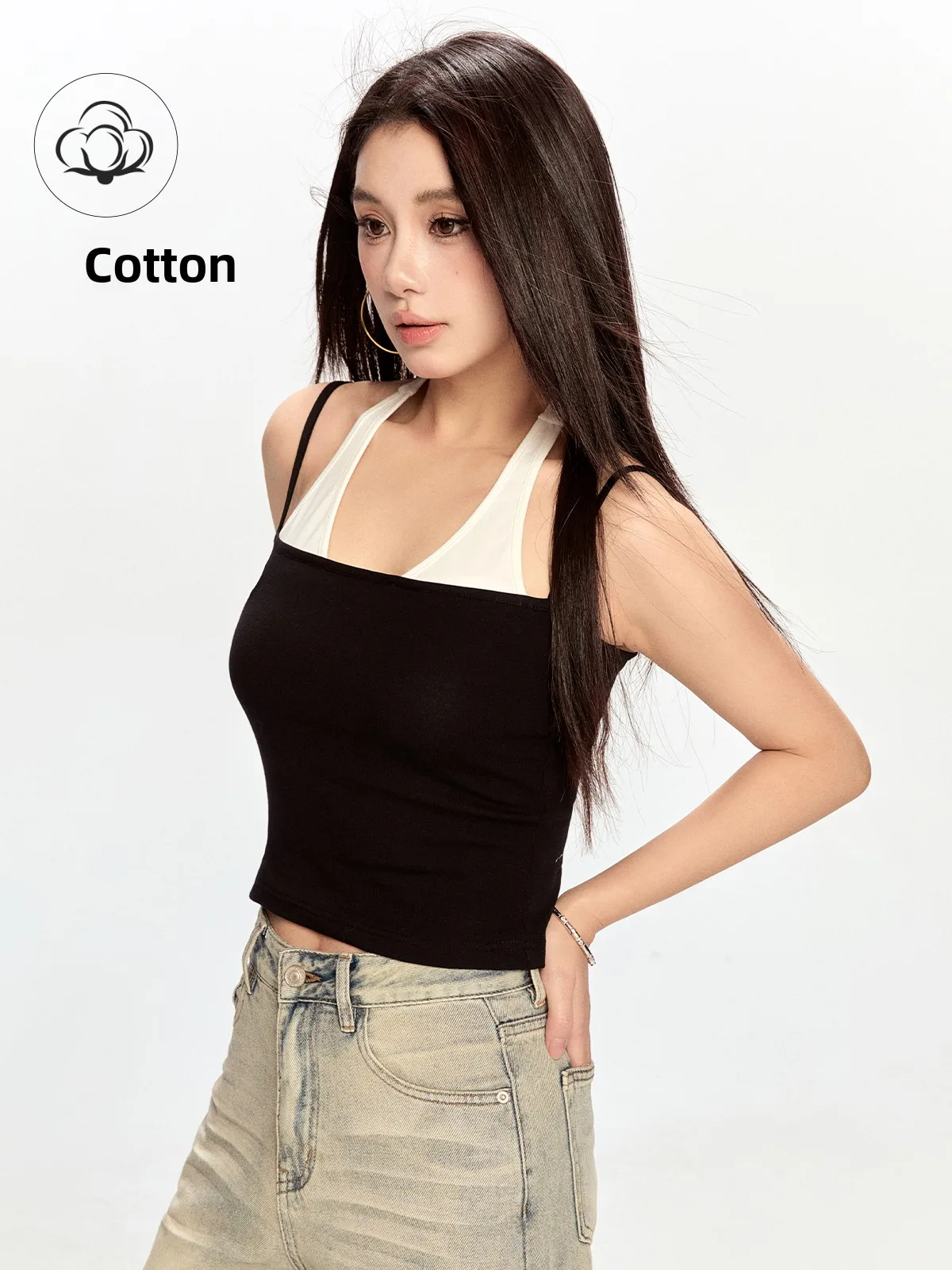 Женский летний повседневный топ Slim Fit American Style Hot Girl Color Block с бретельками и вырезом на одно плечо
Женский летний повседневный топ Slim Fit American Style Hot Girl Color Block с бретельками и вырезом на одно плечо