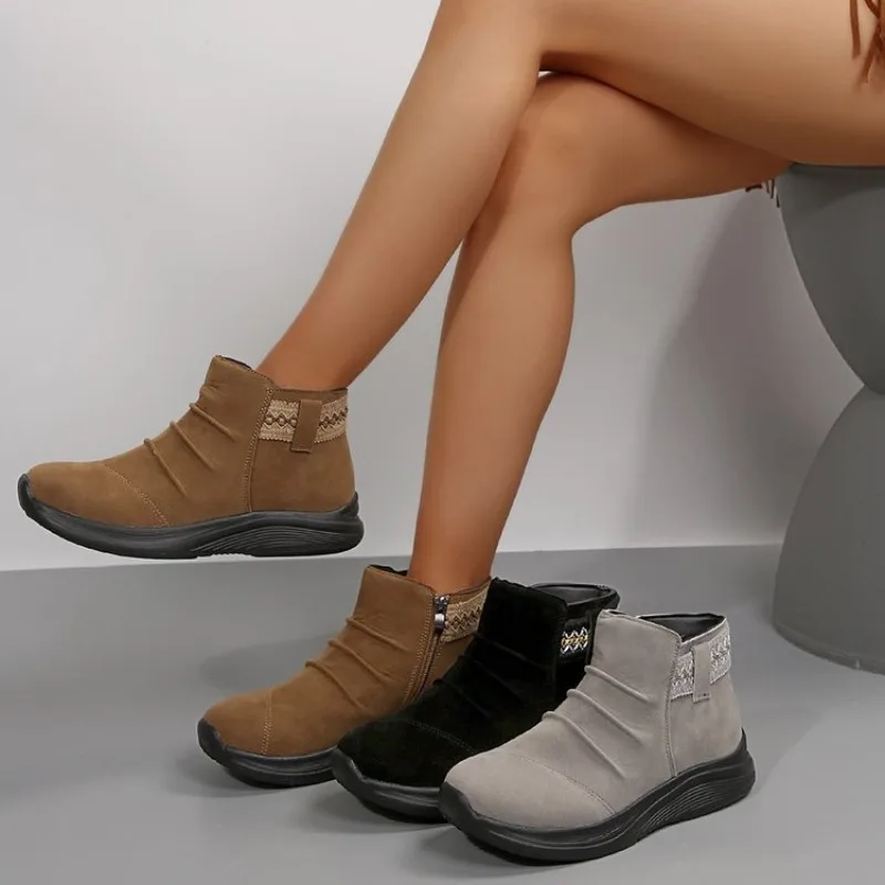 Women's Boots Fashion Suede Casual Booties Side Zipper Women's Ankle Boots 3cm Wedge Heel Booties Short Boots Botas Mujer
Women's Boots Fashion Suede Casual Booties Side Zipper Women's Ankle Boots 3cm Wedge Heel Booties Short Boots Botas Mujer