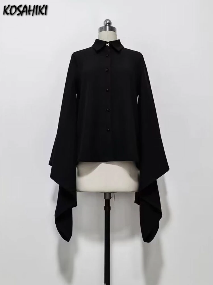 Harajuku Men and Women Black Blouses 2025 Spring Y2k Aesthetic Vintage Shirts Streetwear Casual Women Ruffle Sleeve Blouse Tops
Harajuku Men and Women Black Blouses 2025 Spring Y2k Aesthetic Vintage Shirts Streetwear Casual Women Ruffle Sleeve Blouse Tops