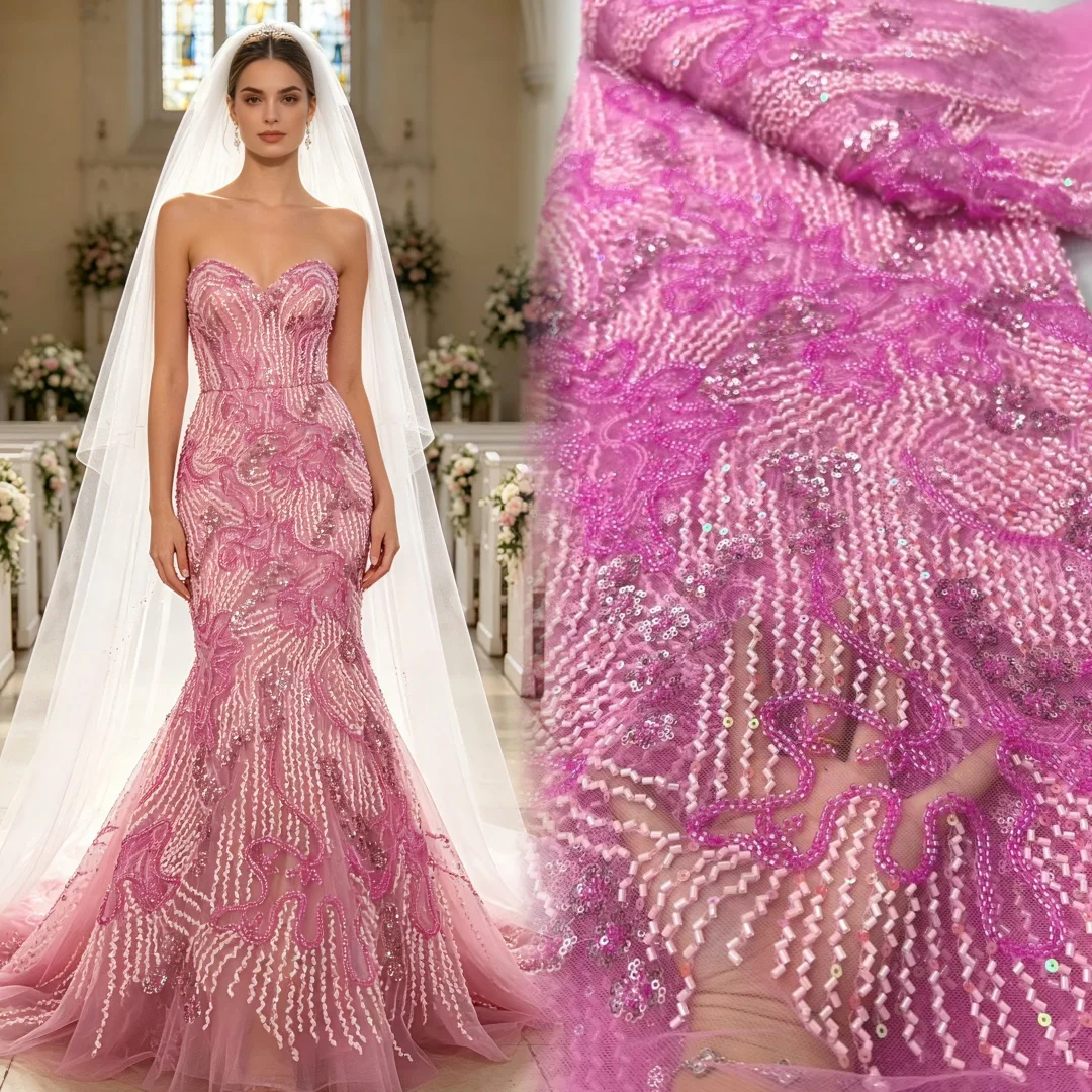 Handmade French Tulle Lace Fabric 2026 High Quality 3D Flower Embroidery African Beads Lace Fabric for Women Dresses
Handmade French Tulle Lace Fabric 2026 High Quality 3D Flower Embroidery African Beads Lace Fabric for Women Dresses