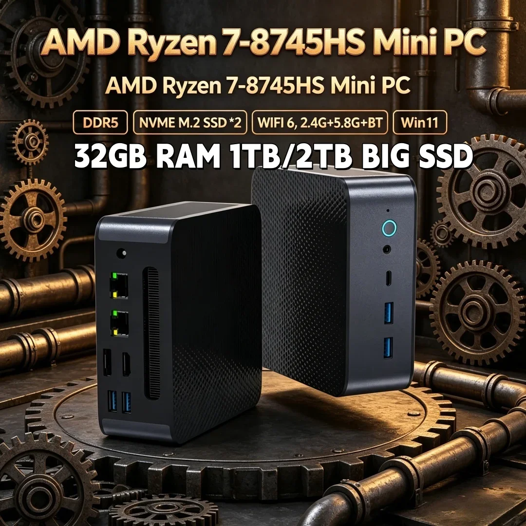 Dual 2.5G LAN Mini Server PC AMD Ryzen7 8745HS Expandable DDR5 NVMe Multi Screen Business Workstation
Dual 2.5G LAN Mini Server PC AMD Ryzen7 8745HS Expandable DDR5 NVMe Multi Screen Business Workstation