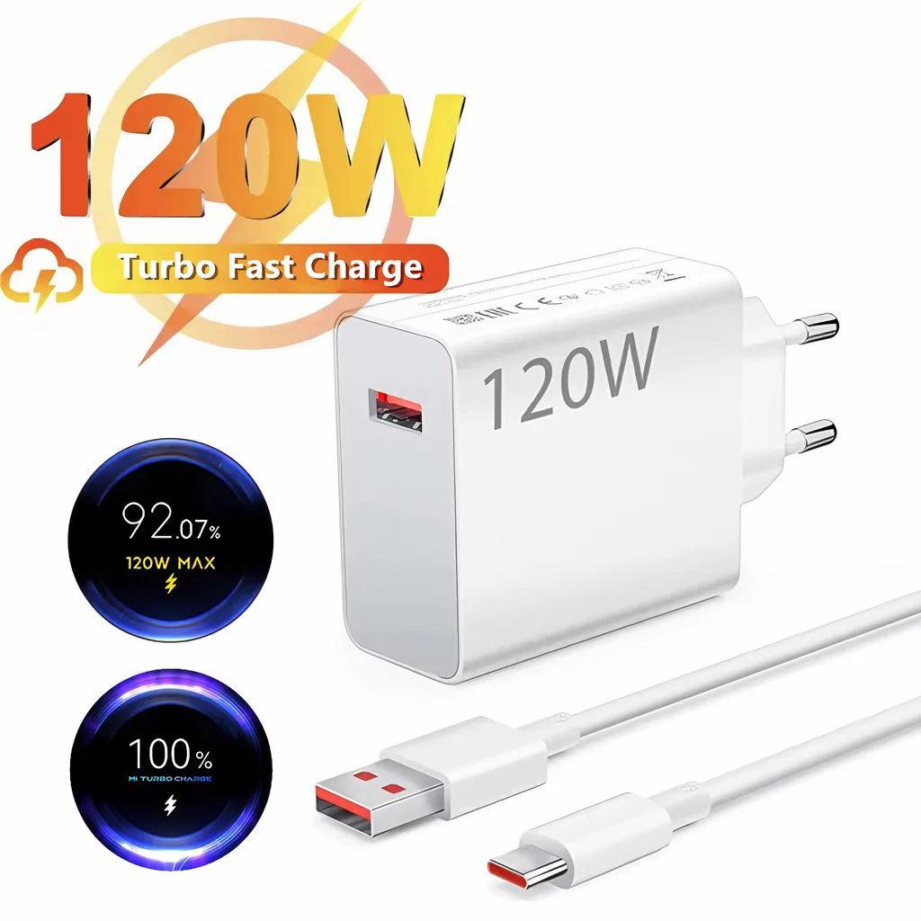 120W EU Super Fast Charger For Xiaomi 13 14 15 17 Pro Max Redmi Note 13 14 15 Pro POCO X6 X7 F8 Type C USB Turbo Charging Cable
120W EU Super Fast Charger For Xiaomi 13 14 15 17 Pro Max Redmi Note 13 14 15 Pro POCO X6 X7 F8 Type C USB Turbo Charging Cable