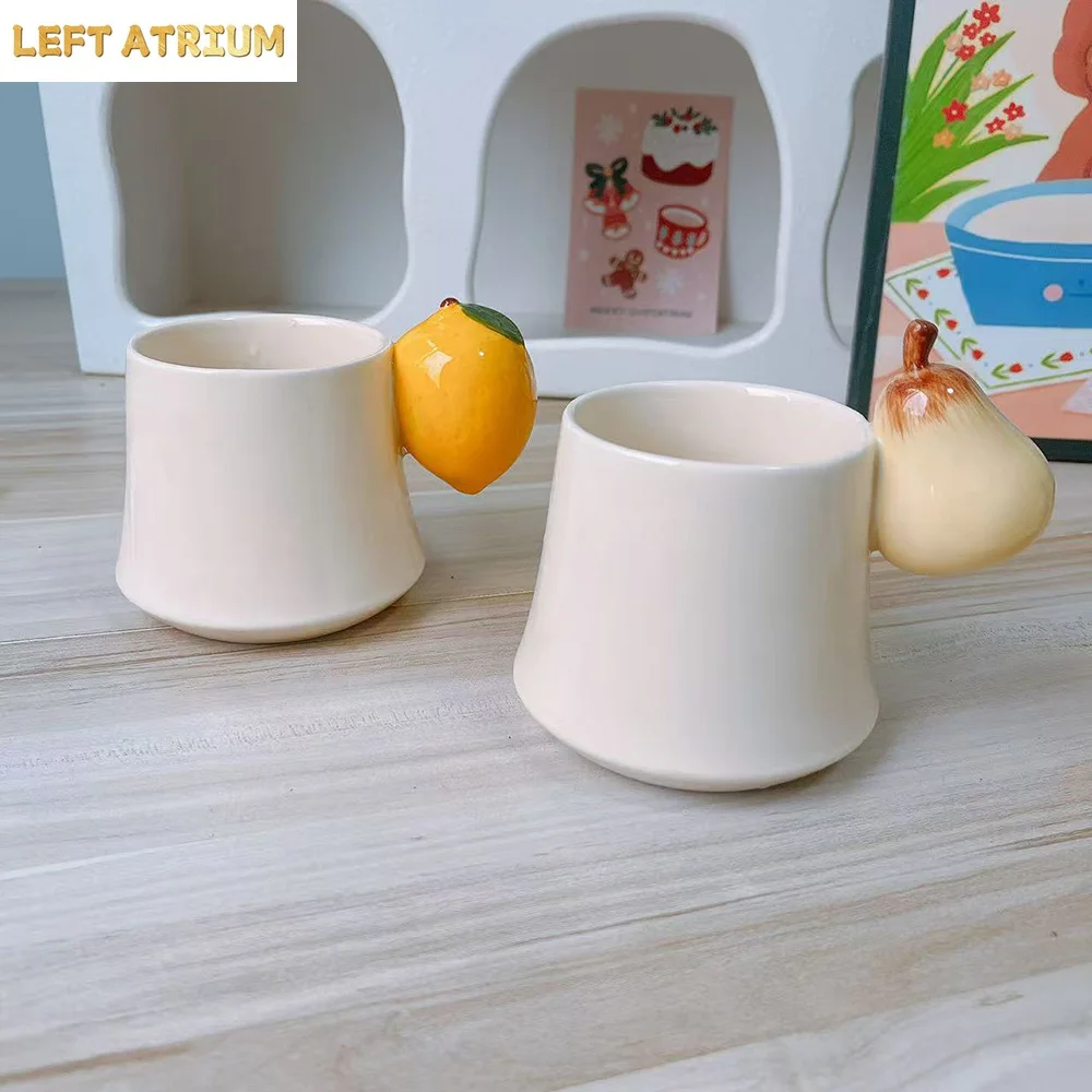 White Ceramic Mugs 3D Lemon Pear Decor Handle Coffee Cup for Home Office Daily Use Birthday Gift Creative Fruit Porcelain Mugs
White Ceramic Mugs 3D Lemon Pear Decor Handle Coffee Cup for Home Office Daily Use Birthday Gift Creative Fruit Porcelain Mugs