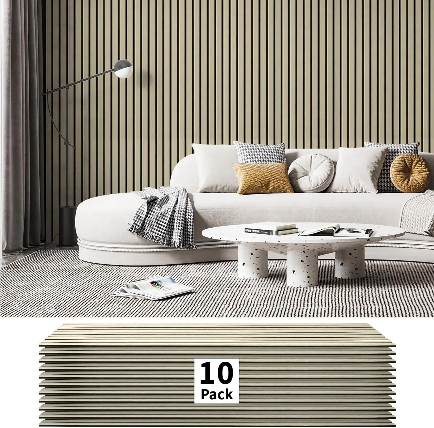 10 Pack Acoustic Panels, 48x12x0.43 Inch Soundproof Wall Panels, Self-Adhesive High-Density Sound Absorbing for Studio Office
10 Pack Acoustic Panels, 48x12x0.43 Inch Soundproof Wall Panels, Self-Adhesive High-Density Sound Absorbing for Studio Office
