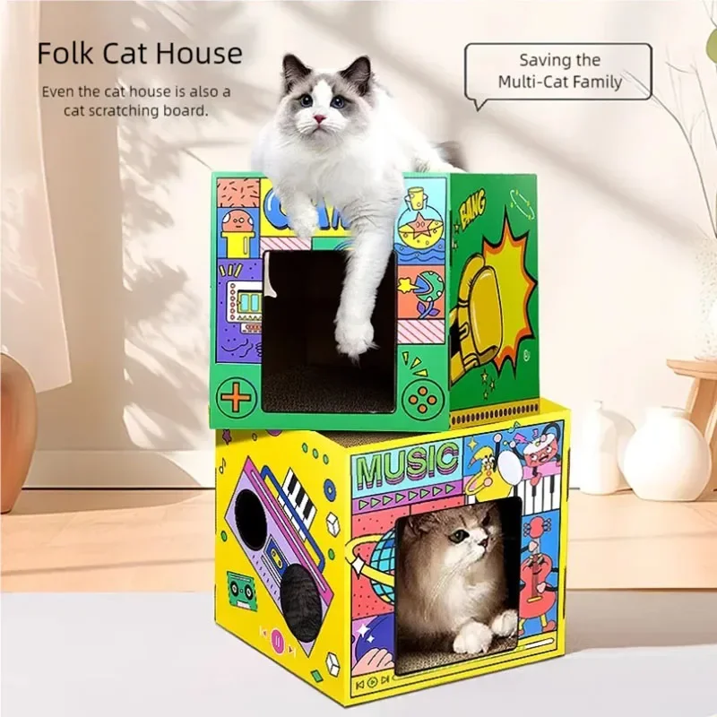 non-toxic wear-resistant detachable Activity style cat scratch board cardboard box nest integrated internet famous cat claws
non-toxic wear-resistant detachable Activity style cat scratch board cardboard box nest integrated internet famous cat claws