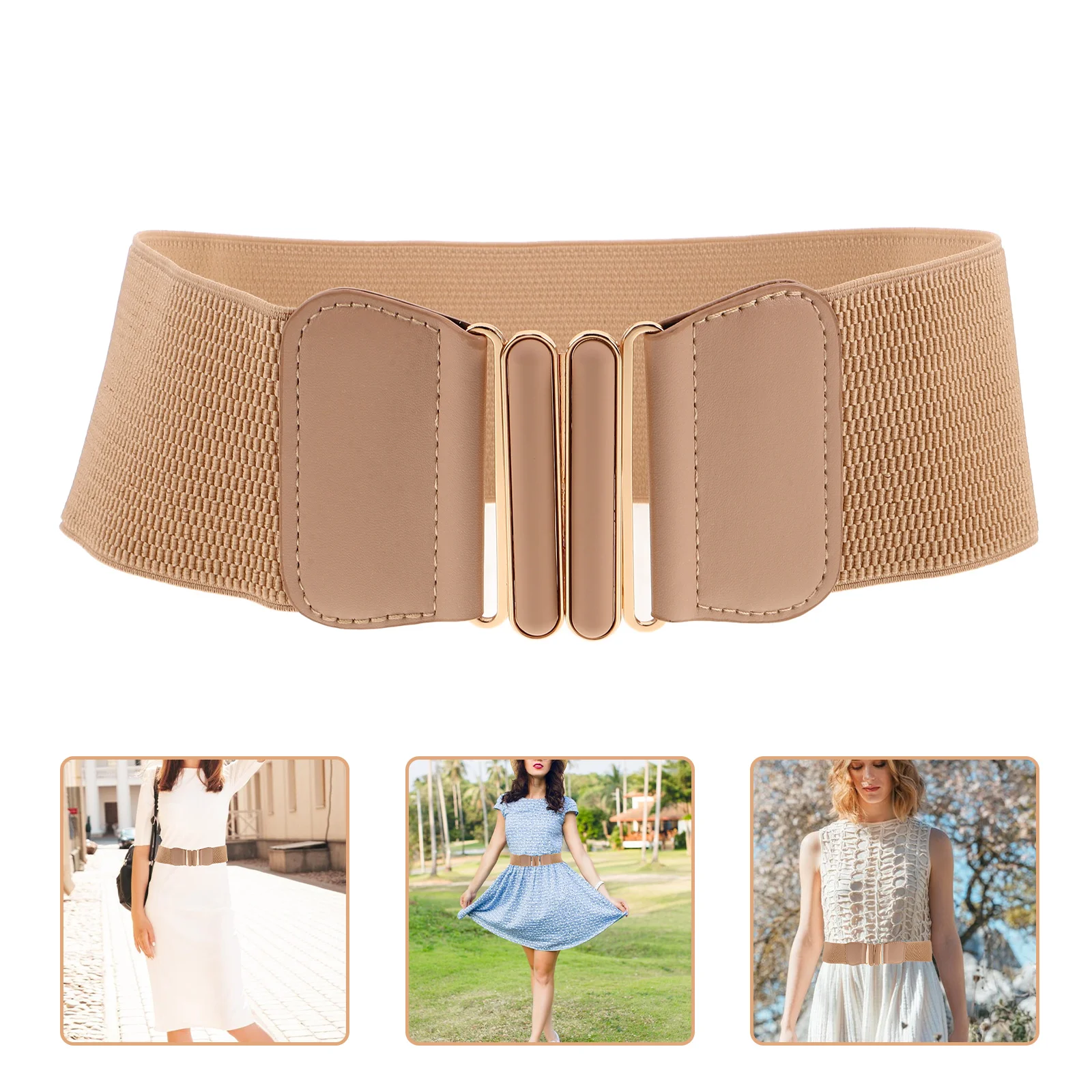 Double Buckle Belt Elastic Belts for Women Adjustable Crop Tuck Band Wrinkle Wide Imitation
Double Buckle Belt Elastic Belts for Women Adjustable Crop Tuck Band Wrinkle Wide Imitation