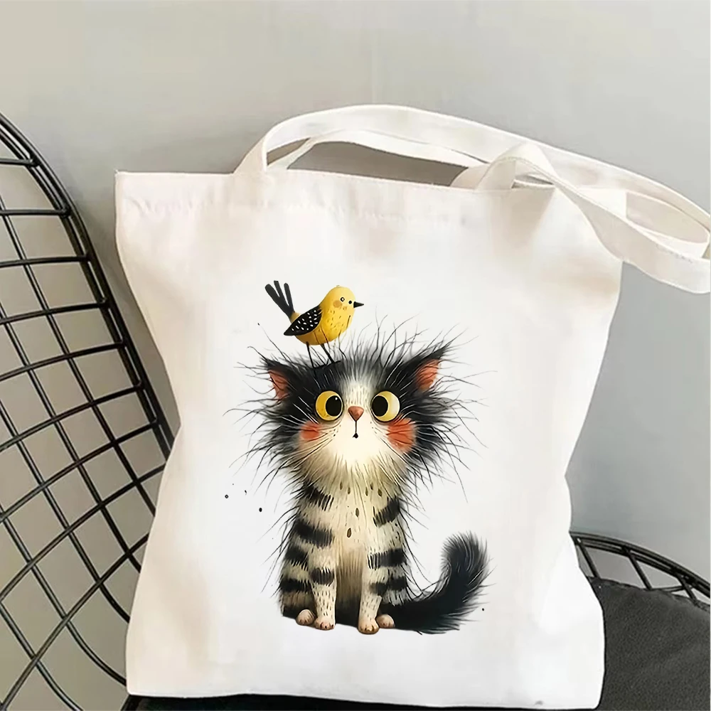 Cute Pet Canvas Tote Bag Spacious Fluffy Tabby Cat Bird Cartoon Print For School Commute Shopping Daily use Handbag
Cute Pet Canvas Tote Bag Spacious Fluffy Tabby Cat Bird Cartoon Print For School Commute Shopping Daily use Handbag