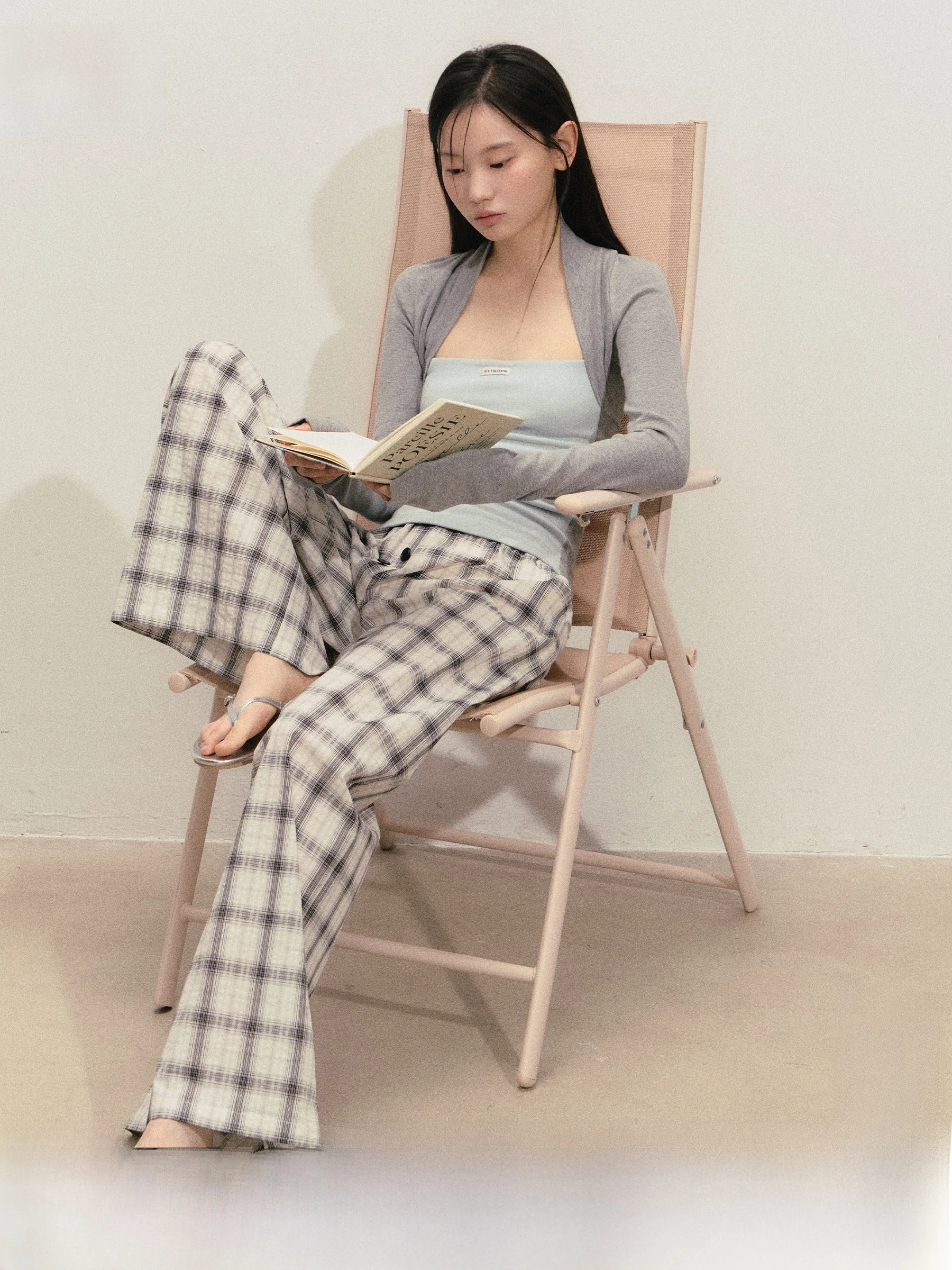 Afffreedom Plaid Creased Button Wide Leg Pants Cotton Thin Elastic Casual Trousers Women's Spring Season Natural Waist
Afffreedom Plaid Creased Button Wide Leg Pants Cotton Thin Elastic Casual Trousers Women's Spring Season Natural Waist