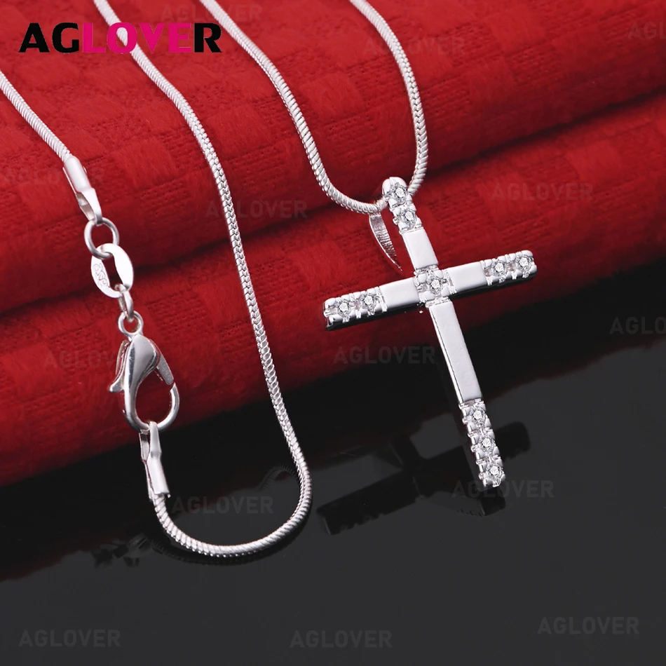 AGLOVER 925 Sterling Silver Cross Pendant Necklace Unique Gift Versatile Party Jewelry
AGLOVER 925 Sterling Silver Cross Pendant Necklace Unique Gift Versatile Party Jewelry