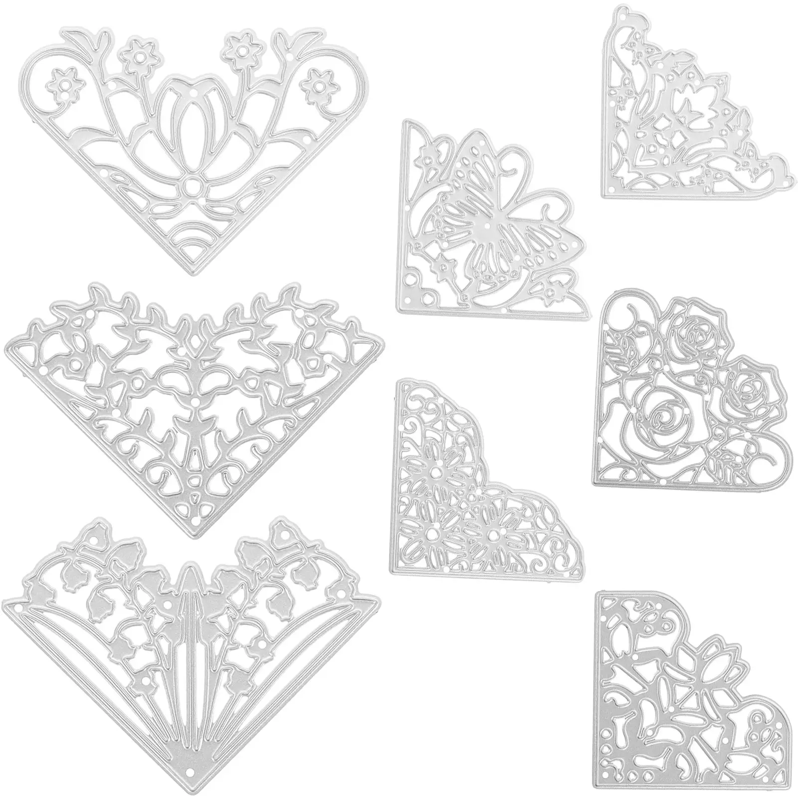 8 Pcs Cutting Dies Scrapbooking Lace Embossed Knife Mold Metal Die Cuts Pocket DIY Delicate Silver Book Storage
8 Pcs Cutting Dies Scrapbooking Lace Embossed Knife Mold Metal Die Cuts Pocket DIY Delicate Silver Book Storage