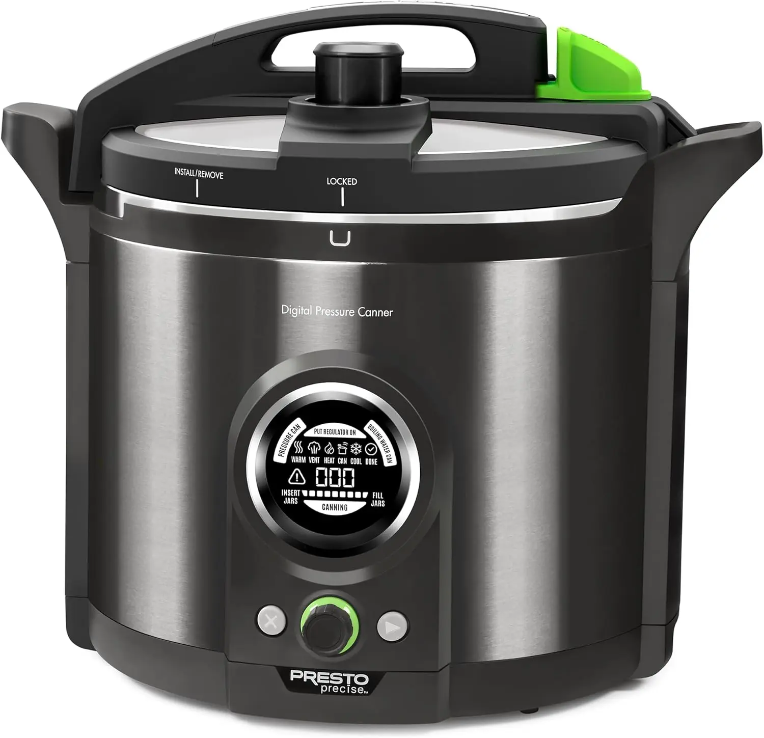 02144 12-Quart Digital Pressure Canner - Digital Display, Waterbath Capable, 10-Built-In Safety Features, Recipe Book, Black Sta
02144 12-Quart Digital Pressure Canner - Digital Display, Waterbath Capable, 10-Built-In Safety Features, Recipe Book, Black Sta