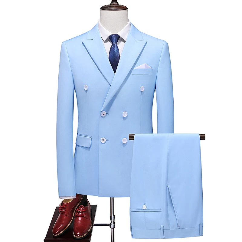 Fashion New Men's Business Double Breasted Solid Color Suit Coat / Male Slim Wedding 2 Pieces Blazers Jacket Pants Trousers
Fashion New Men's Business Double Breasted Solid Color Suit Coat / Male Slim Wedding 2 Pieces Blazers Jacket Pants Trousers