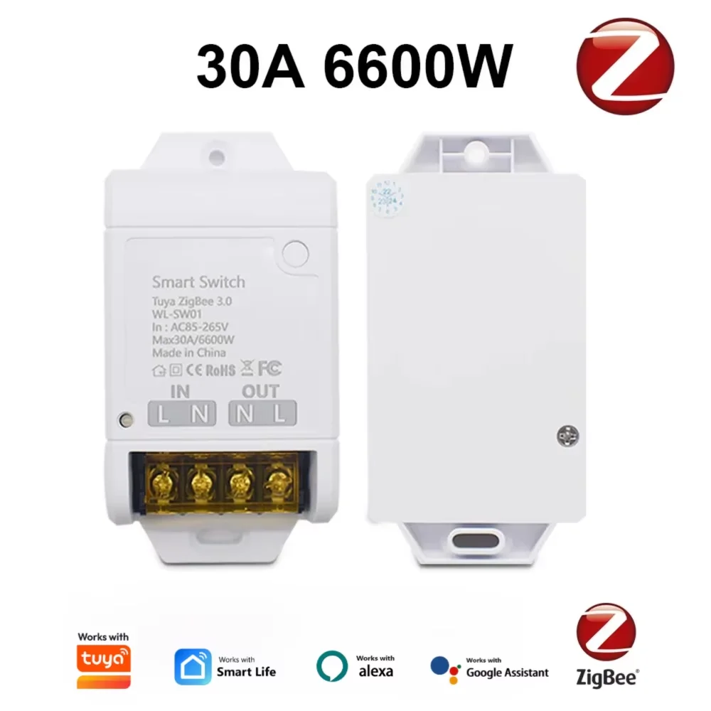 ZigBee 20A/30A 6000W Smart Circuit Breaker Switch Mouldle On/Off Controller Electrical for Household Appliances DIY Home
ZigBee 20A/30A 6000W Smart Circuit Breaker Switch Mouldle On/Off Controller Electrical for Household Appliances DIY Home