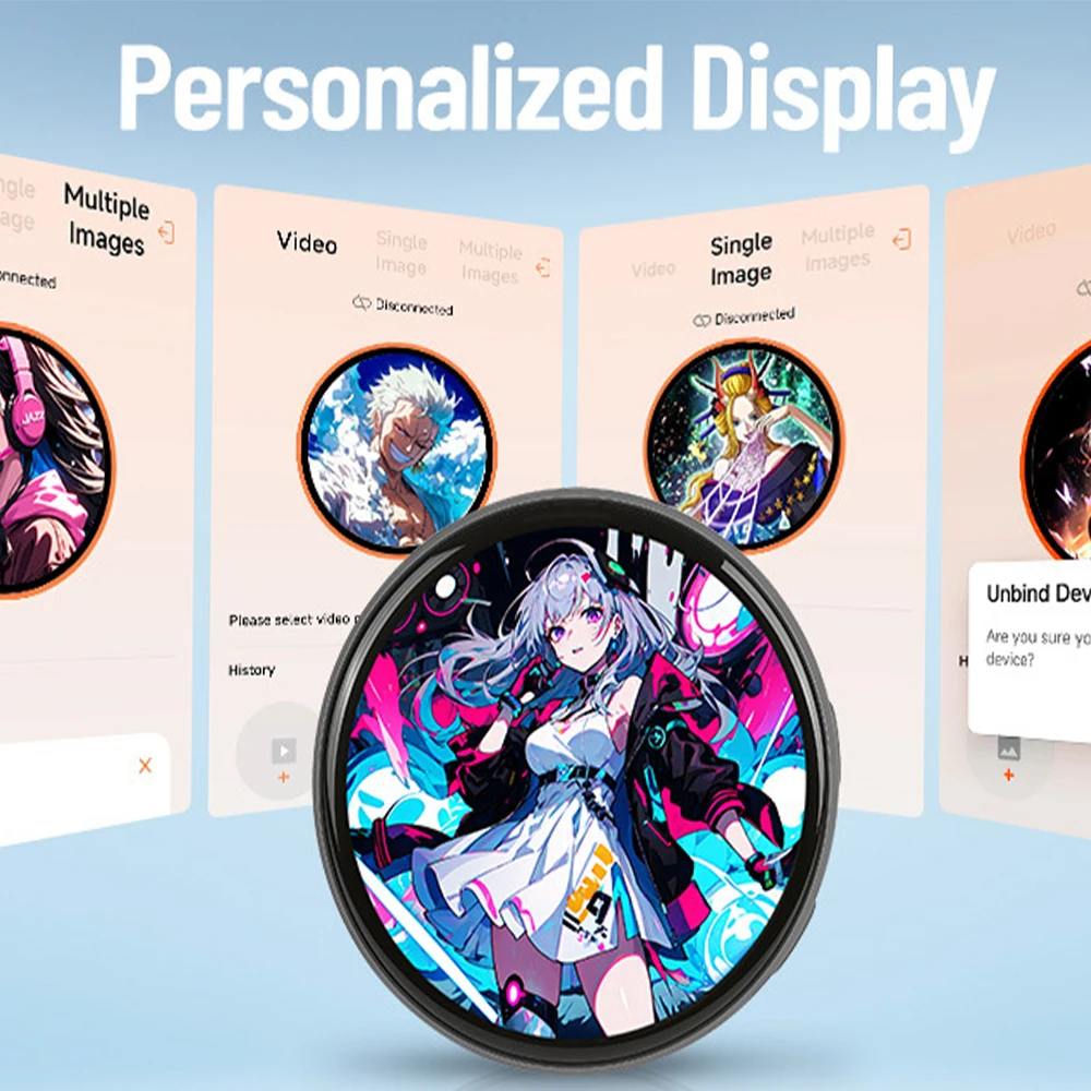 1.85" Magnetic Smart E-Badge HD Touch Screen Anime Dynamic Pin DIY Display Photo GIF Video with Lanyard for Students Fans Gift
1.85" Magnetic Smart E-Badge HD Touch Screen Anime Dynamic Pin DIY Display Photo GIF Video with Lanyard for Students Fans Gift