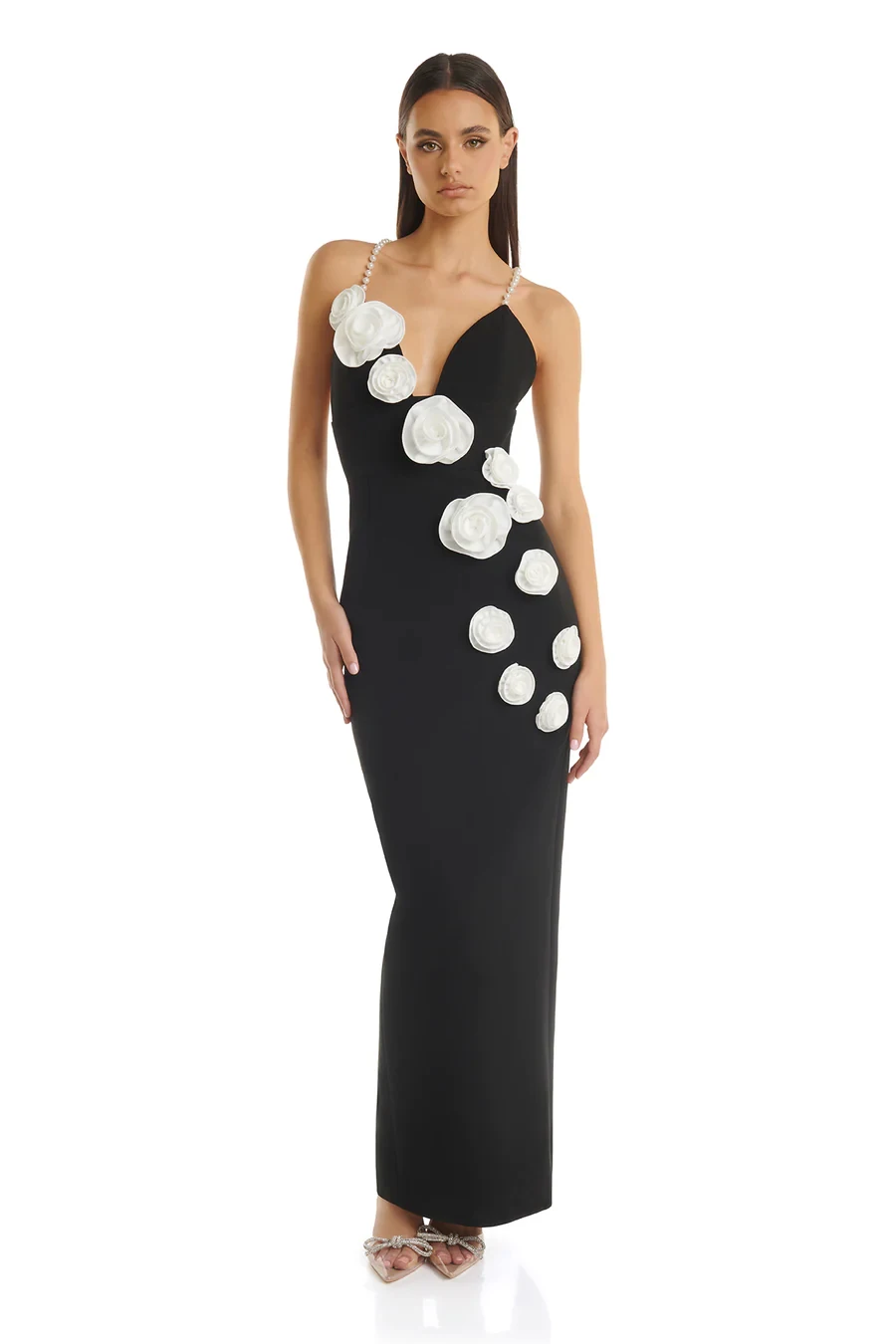 White Flowers Bead shoulder Strap Sleeveless Ankle Length Bandage Dress Graceful Woman Evening Dress Cocktails Party Vestido
White Flowers Bead shoulder Strap Sleeveless Ankle Length Bandage Dress Graceful Woman Evening Dress Cocktails Party Vestido