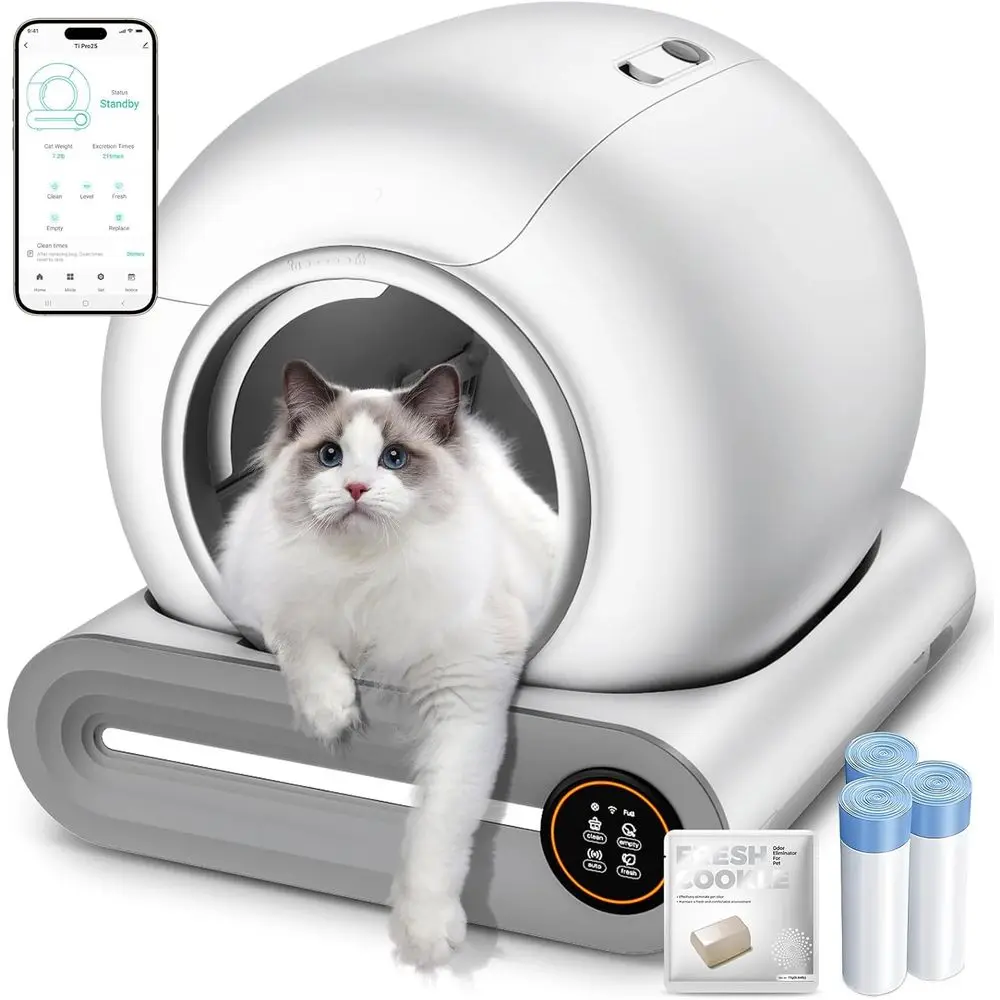 Automatic Litter Box, (2026) Multi-unction Upgrade Robot Sel Cleaning Litter Box or Multiple Cats, 65L+9L Extra Large, APP Contr
Automatic Litter Box, (2026) Multi-unction Upgrade Robot Sel Cleaning Litter Box or Multiple Cats, 65L+9L Extra Large, APP Contr
