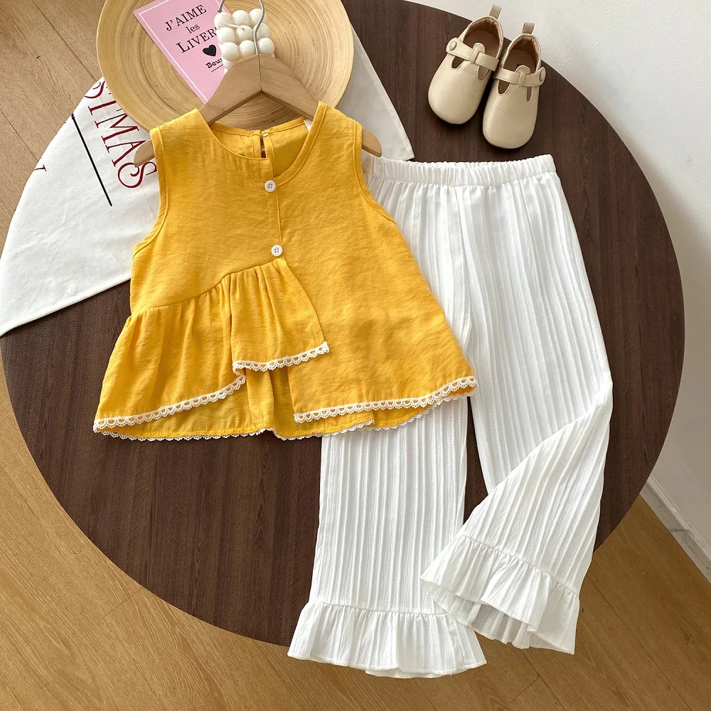 Summer Children's Sweet Style Two Piece Set for Girls Cute Outfit Fashionable Kids Clothing
Summer Children's Sweet Style Two Piece Set for Girls Cute Outfit Fashionable Kids Clothing
