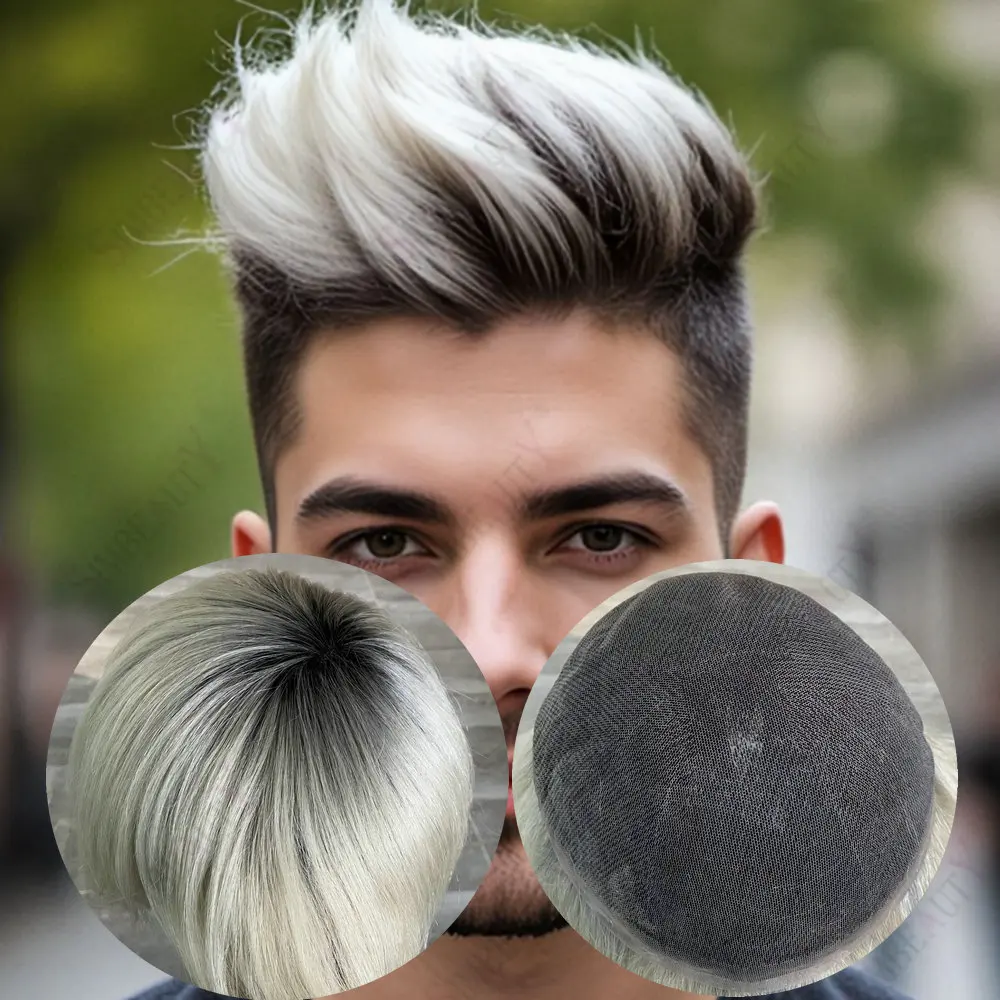 TColor Ombre Silvery Full Swiss Lace Base Male Hair Prosthesis Double Knotted Men's Capillary Prothesis Toupee Men100%Human Hair
TColor Ombre Silvery Full Swiss Lace Base Male Hair Prosthesis Double Knotted Men's Capillary Prothesis Toupee Men100%Human Hair