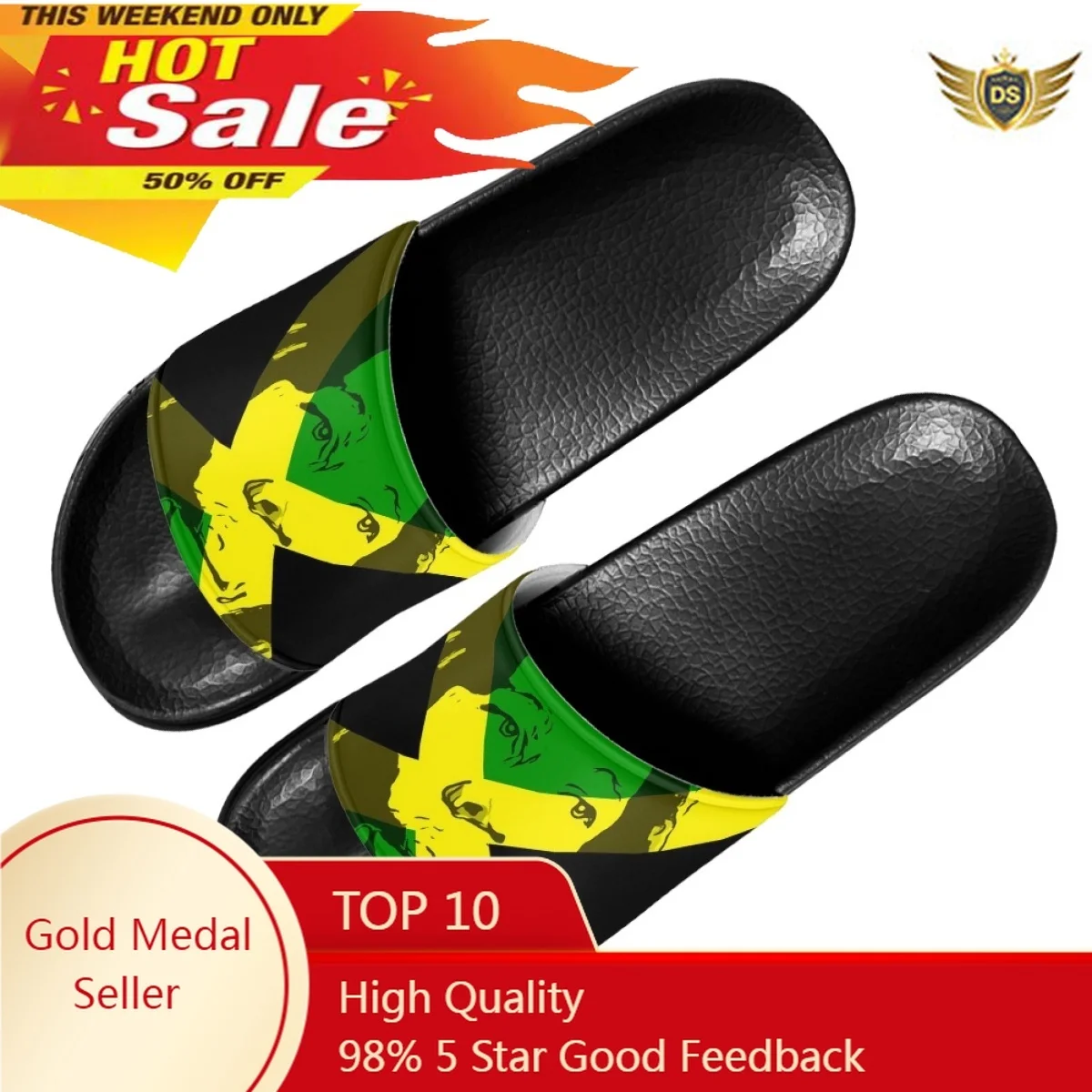 Jamaica Flag Art Design Print Slippers For Women Men Summer Home Bathroom Slip On Slippers Outdoor Beach Non-Slip Wading Sandals
Jamaica Flag Art Design Print Slippers For Women Men Summer Home Bathroom Slip On Slippers Outdoor Beach Non-Slip Wading Sandals