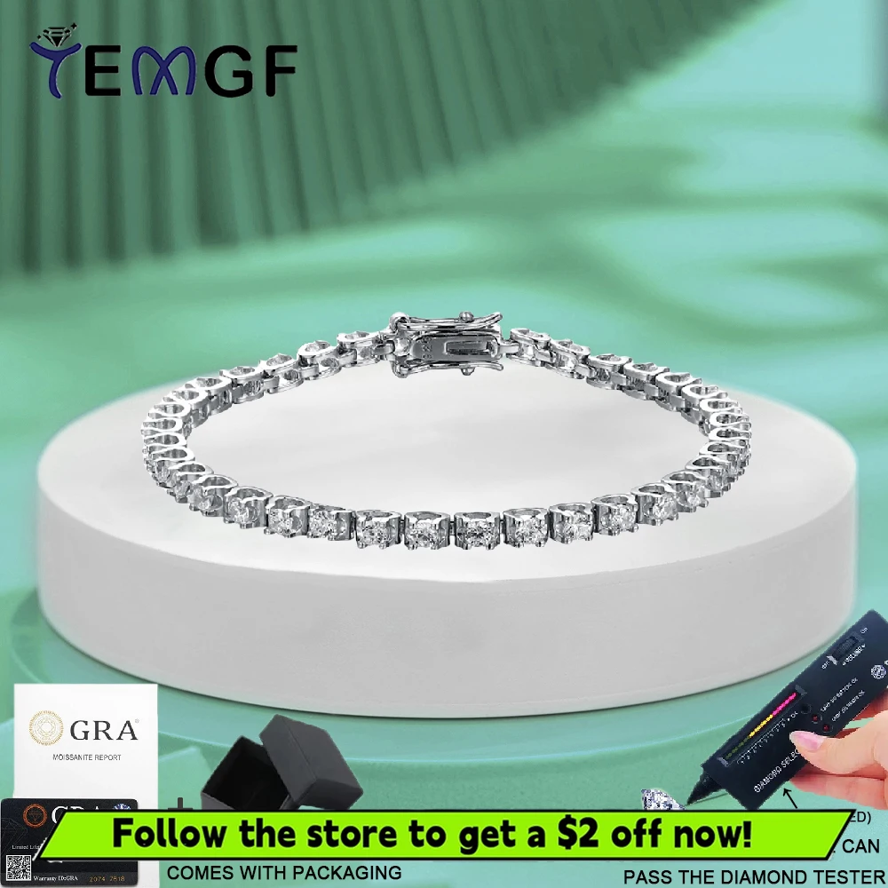 TEMGF Full Zircon/Moissanite Bracelet 925 Sterling Silver Chain for Women Girls Fine Jewelry Fashion Item Bestie Birthday Gifts
TEMGF Full Zircon/Moissanite Bracelet 925 Sterling Silver Chain for Women Girls Fine Jewelry Fashion Item Bestie Birthday Gifts