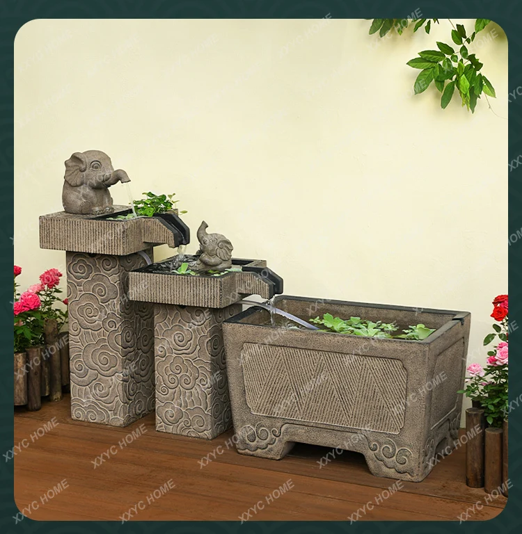 Outdoor fish pond landscaping, courtyard floor-to-ceiling large water feature, outdoor finished fish tank, flowing water ornamen
Outdoor fish pond landscaping, courtyard floor-to-ceiling large water feature, outdoor finished fish tank, flowing water ornamen
