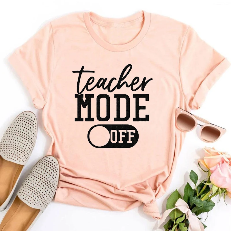 Teacher Mode Off Funny Teaching Graphic Tees Cute Back To School Shirt Teacher Quotes Tops Summer Clothes Women L
Teacher Mode Off Funny Teaching Graphic Tees Cute Back To School Shirt Teacher Quotes Tops Summer Clothes Women L
