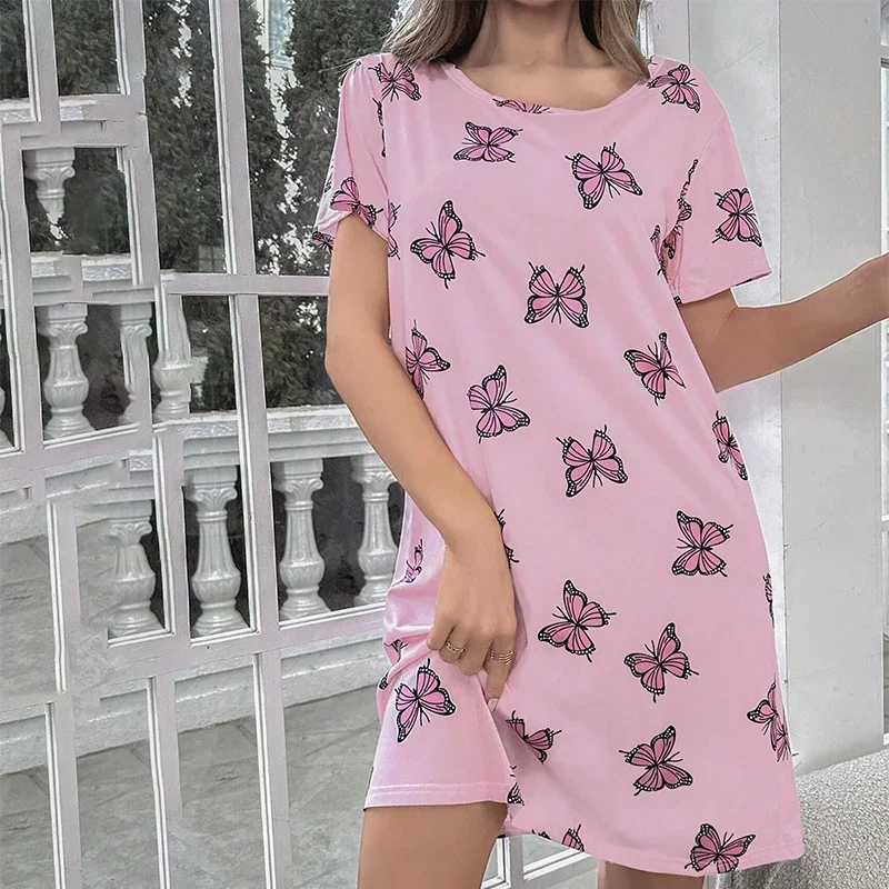 Women's Nightdress Summer Short Sleeve Sleep Shirt Round Neck T-shirt Dress Soft Nightgowns Home Clothes Sleepwear & Loungewear
Women's Nightdress Summer Short Sleeve Sleep Shirt Round Neck T-shirt Dress Soft Nightgowns Home Clothes Sleepwear & Loungewear