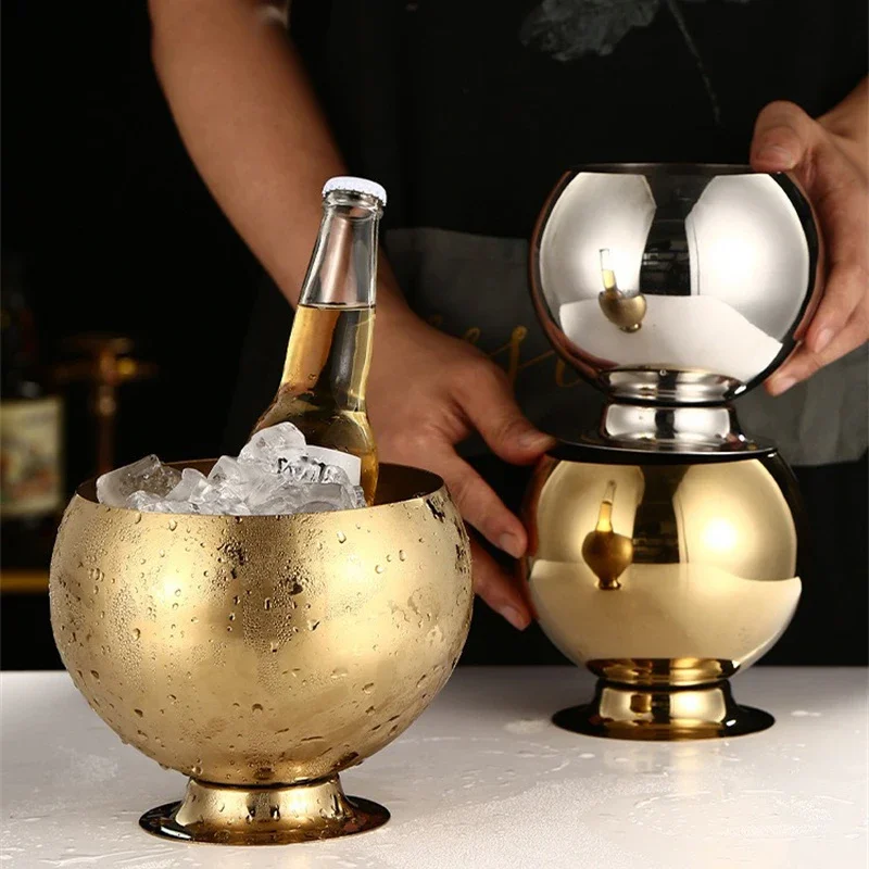 Nordic Style Stainless Steel Ice Bucket KTV Bar Wine Beer Cooler Bucket With Base Restaurant Party Ice Maker Beer Bucket
Nordic Style Stainless Steel Ice Bucket KTV Bar Wine Beer Cooler Bucket With Base Restaurant Party Ice Maker Beer Bucket