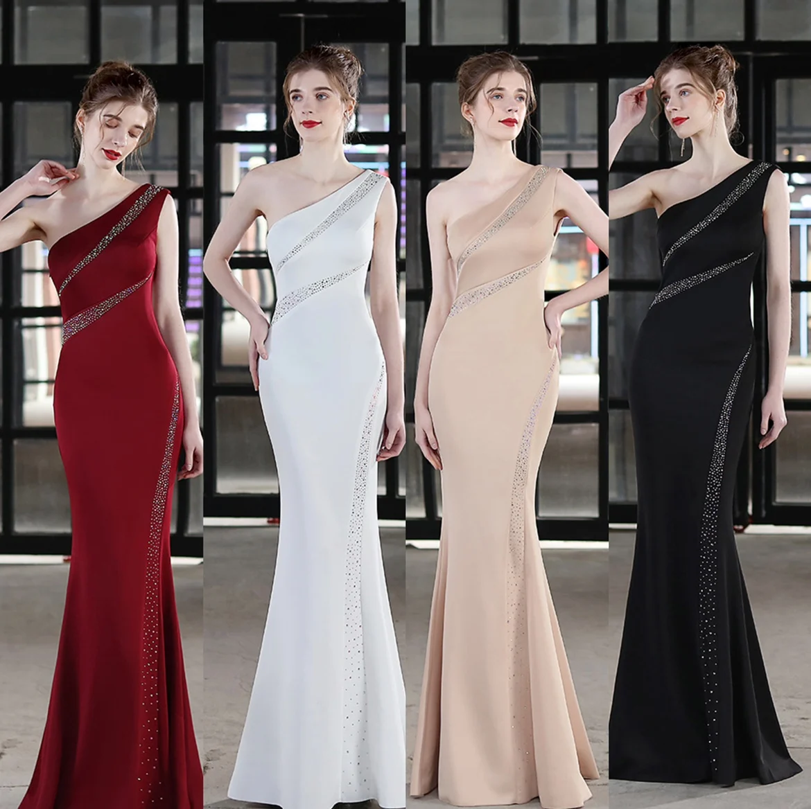 Slim Fit Mermaid Gown Single oulder Wedding Dr for Women Faion ow Club Bar KTV Date Wedding Cany Annual Dinner Par
Slim Fit Mermaid Gown Single oulder Wedding Dr for Women Faion ow Club Bar KTV Date Wedding Cany Annual Dinner Par