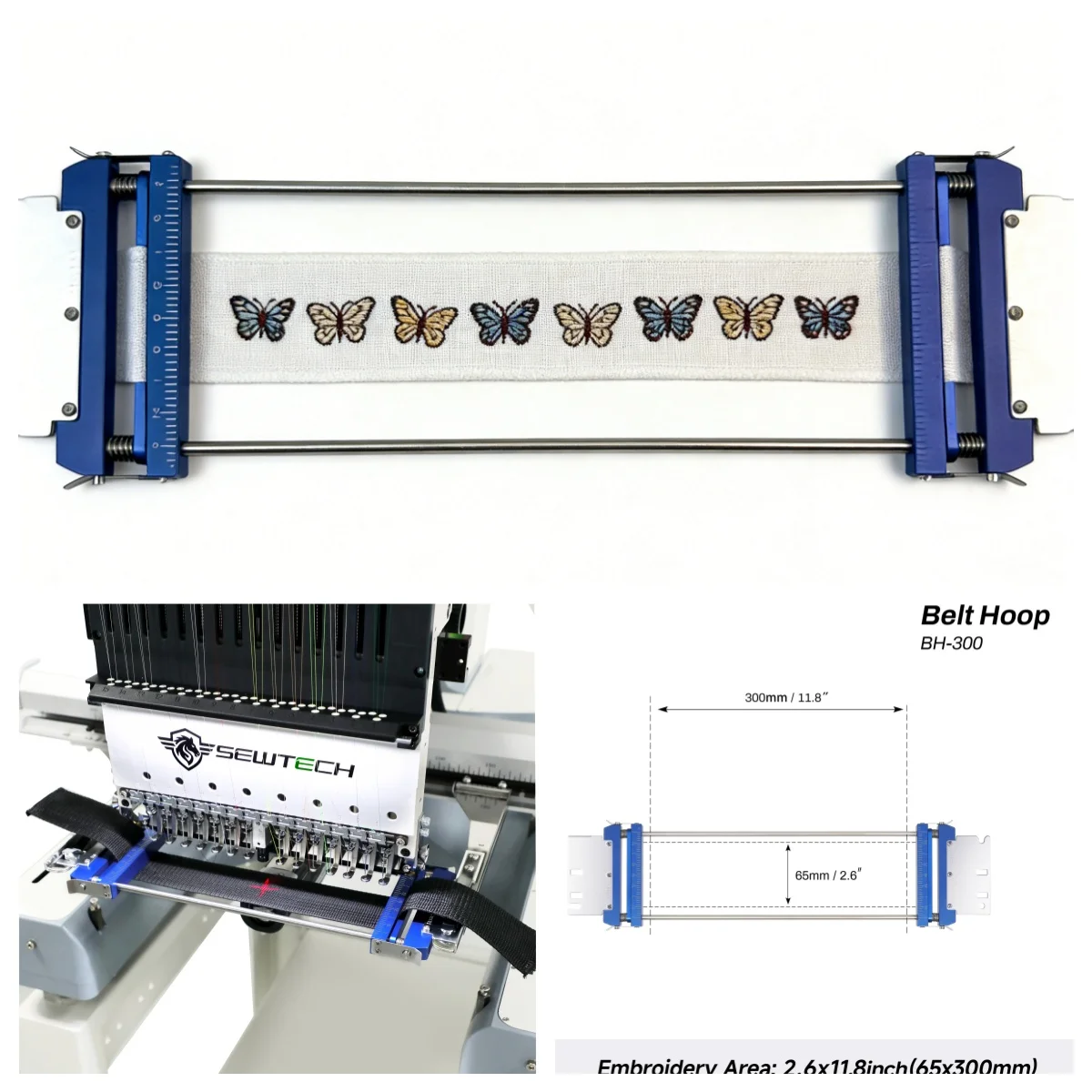 2.6"x11.8" Metal Belt Embroidery Hoop Frame 65x300mm for Belts, Collars, Sashes for Ricoma Embroidery Machines
2.6"x11.8" Metal Belt Embroidery Hoop Frame 65x300mm for Belts, Collars, Sashes for Ricoma Embroidery Machines