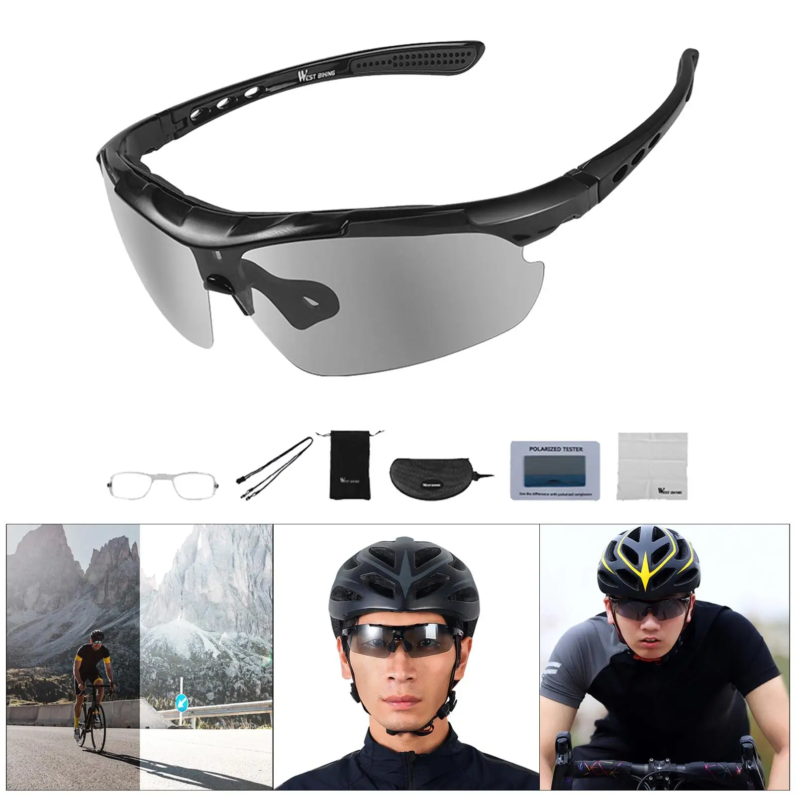 Photochromic Cycling Glasses for Men Women UV400 Lens Mountain Bike Goggles Sports Sunglasses for Riding Driving Fishing Golf
Photochromic Cycling Glasses for Men Women UV400 Lens Mountain Bike Goggles Sports Sunglasses for Riding Driving Fishing Golf