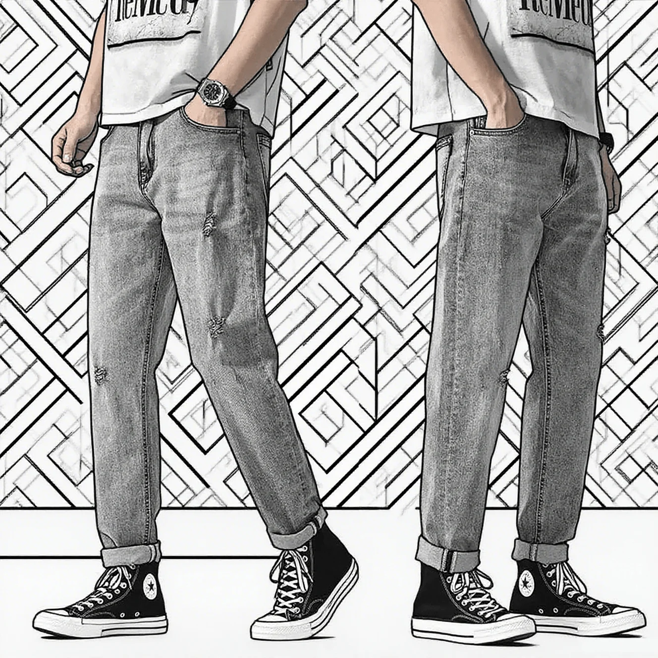 2025 New Streetwear Retro Style Men Ripped Spliced Slim Jeans Trousers Hip hop Holes Stylish Denim Pants For Male
2025 New Streetwear Retro Style Men Ripped Spliced Slim Jeans Trousers Hip hop Holes Stylish Denim Pants For Male