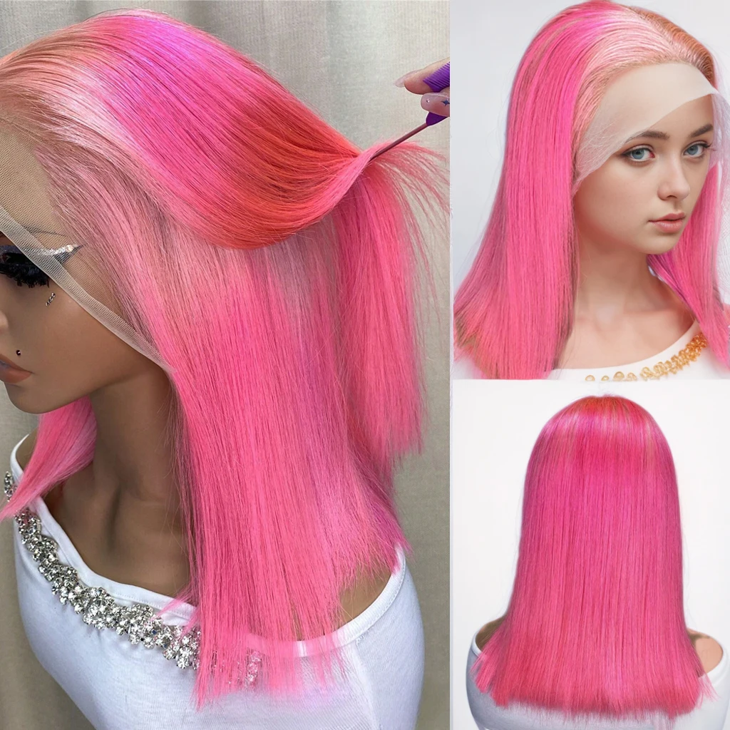 Pink Bob Wig Human Hair Pre Plucked With Baby Hair Pink 13x4 Lace Front Short Bob Wigs for Women 150% Density 12inch
Pink Bob Wig Human Hair Pre Plucked With Baby Hair Pink 13x4 Lace Front Short Bob Wigs for Women 150% Density 12inch