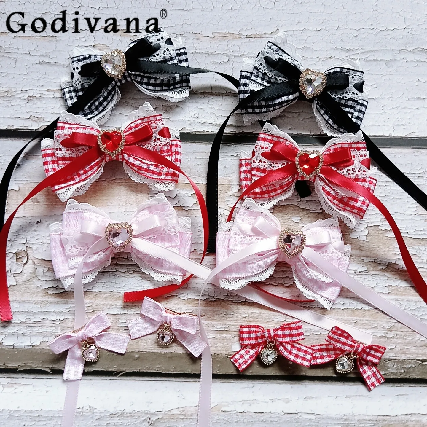 Sweet Girls Lolita Bow Hairpin Japanese Handmade Mine Mass Production Cute New Headwear Bow Lace Splicing Love Pendant Hair Clip
Sweet Girls Lolita Bow Hairpin Japanese Handmade Mine Mass Production Cute New Headwear Bow Lace Splicing Love Pendant Hair Clip