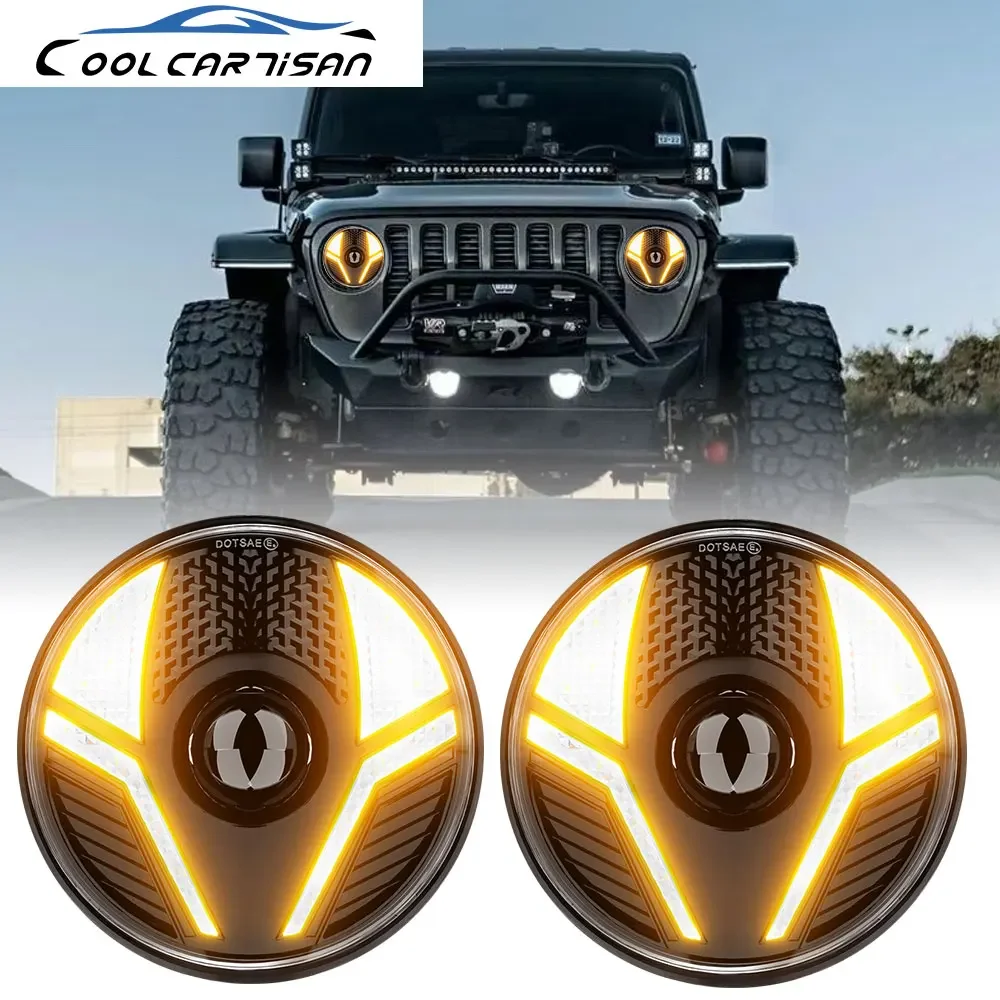 7-дюймовая поворотная светодиодная фара для автомобиля Wrangler Jeep Work Светодиодная фара DRL H4 12 В 24 В 4x4 для Harley Davidson Аксессуары 
7-дюймовая поворотная светодиодная фара для автомобиля Wrangler Jeep Work Светодиодная фара DRL H4 12 В 24 В 4x4 для Harley Davidson Аксессуары