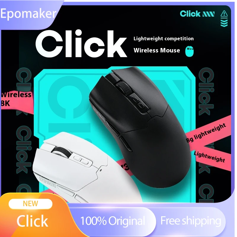 Epomaker Click Wireless Three Mode Gaming Mouse 8K 58g Lightweight Design E-Sport Low Latency 2.4G BT Ergonomic 500mah Gift PC
Epomaker Click Wireless Three Mode Gaming Mouse 8K 58g Lightweight Design E-Sport Low Latency 2.4G BT Ergonomic 500mah Gift PC