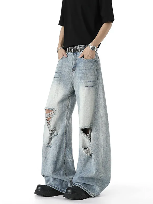 Ретро американские широкие джинсы с дырками для мужчин и женщин, летние модные уличные прямые свободные повседневные длинные брюки, молодежные сле
Ретро американские широкие джинсы с дырками для мужчин и женщин, летние модные уличные прямые свободные повседневные длинные брюки, молодежные сле
