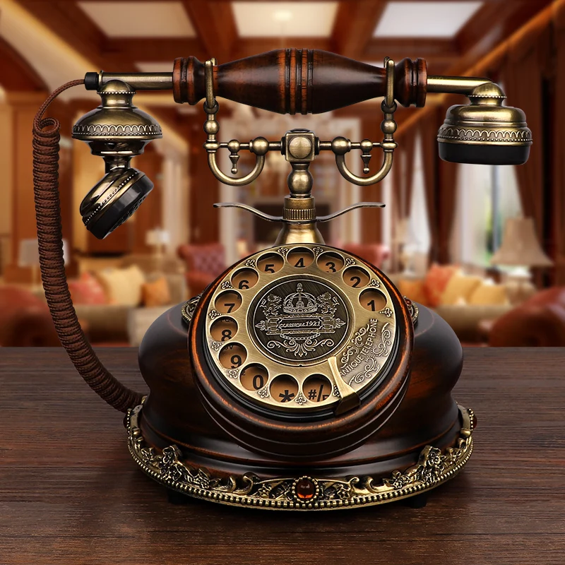 European Antique Telephone Vintage Solid Wood Telephone Home Fixed Office Fashion Telephone
European Antique Telephone Vintage Solid Wood Telephone Home Fixed Office Fashion Telephone