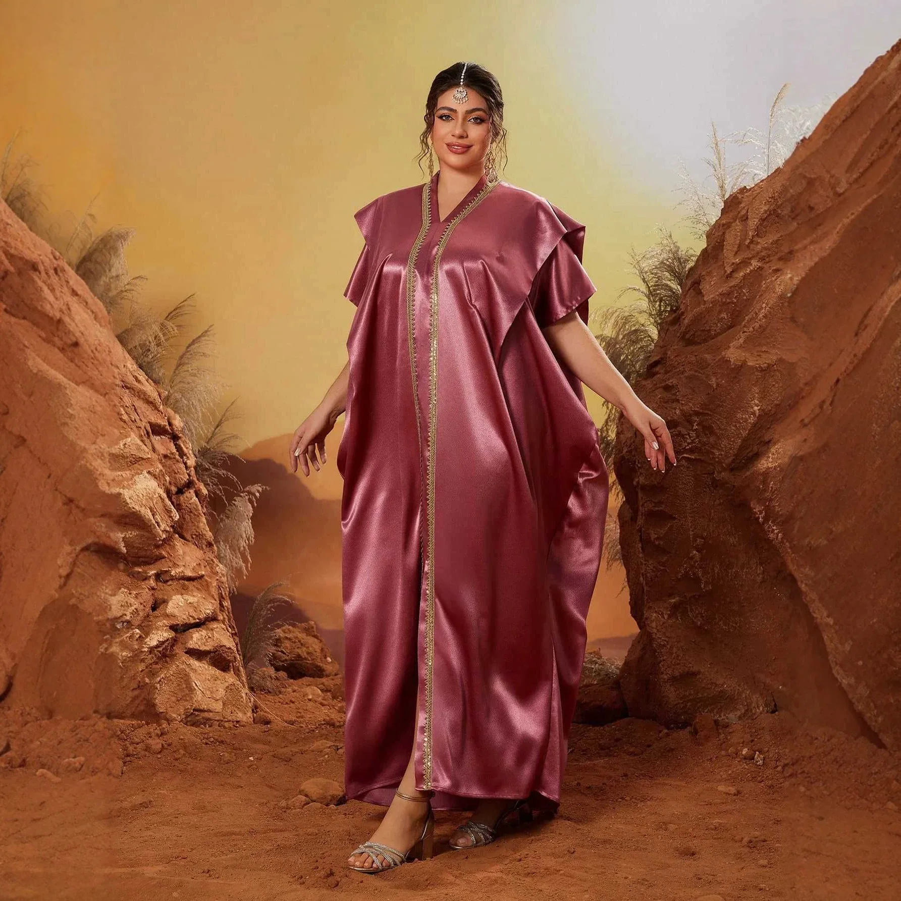Medium Purple Women's Exotic Style Evening Dress V-neck 2026 New Mid-length Gown With Rhinestones Chiffon Robe Islam Elegant
Medium Purple Women's Exotic Style Evening Dress V-neck 2026 New Mid-length Gown With Rhinestones Chiffon Robe Islam Elegant