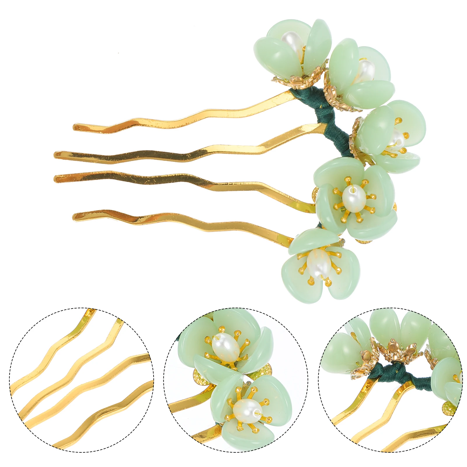Jade Flower Hairpin Durable Double Gold Plating Long Color Retention Elegant Accessories Women Wedding Classic Fashionable Charm
Jade Flower Hairpin Durable Double Gold Plating Long Color Retention Elegant Accessories Women Wedding Classic Fashionable Charm